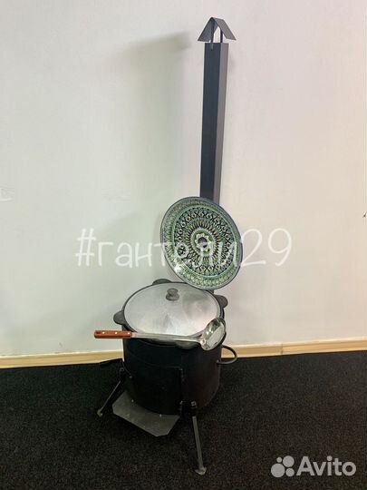 Казан чугунный с печью 6 литров