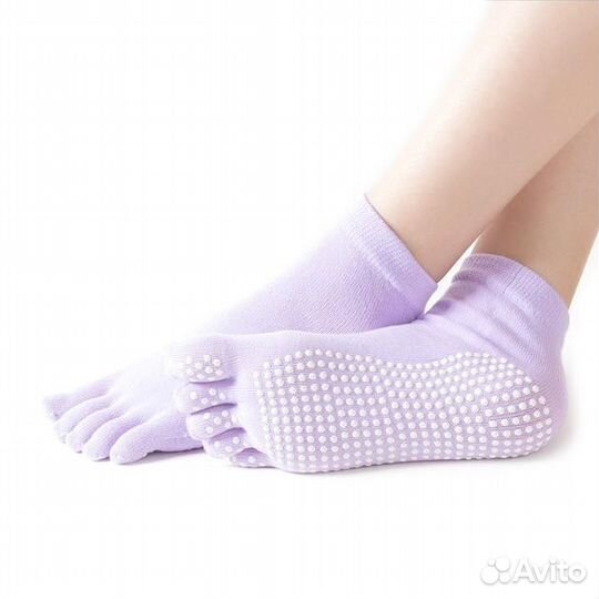 Носки однотонные пять пальцев Сиреневый