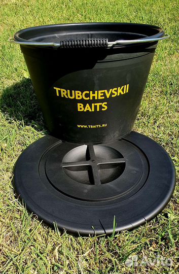 Ведро для прикормки большое + таз + крышка