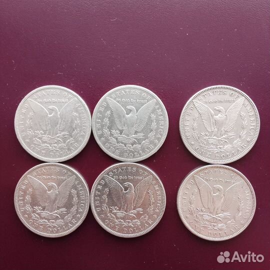 Монета серебро США доллар морган