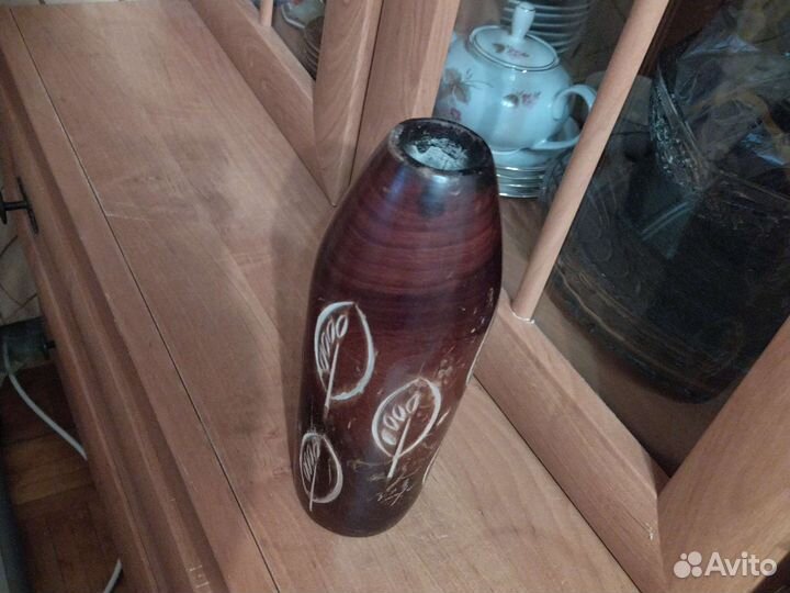 Деревянная ваза для цветов СССР