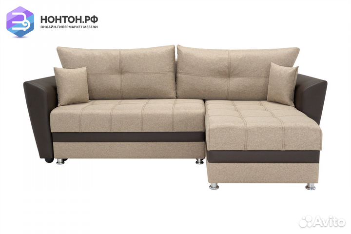 Диван угловой еврокнижка Амстердам бежевый