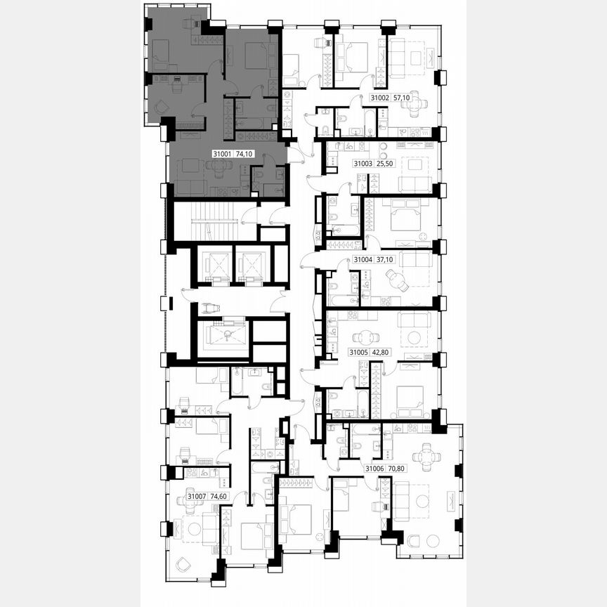 3-к. квартира, 74,1 м², 10/28 эт.