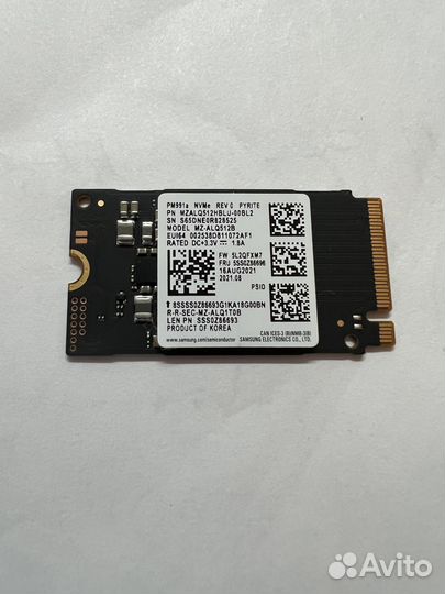 Nvme SSD Samsung PM991a 512 Гб