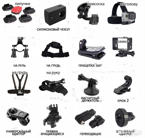 Крепления для всех экшн камер