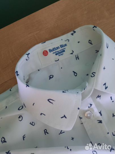 Рубашка 134 размер Button blue