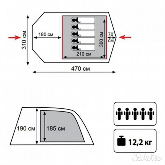 Палатка Tramp Baltic Wave 5 (V2) TRT-79