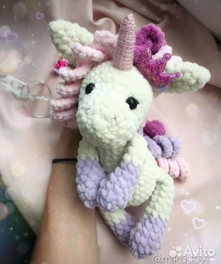 Вязаная игрушка Динозавр Бегемот Мишка Единорожка