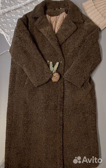 Шуба женская тедди чебурашка кокон коричневая