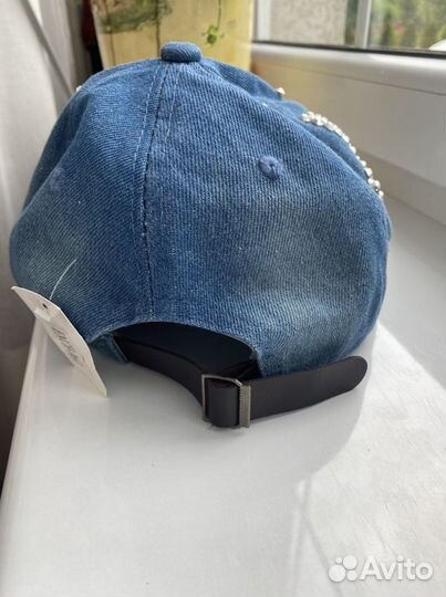 Кепка джинсовая со стразами