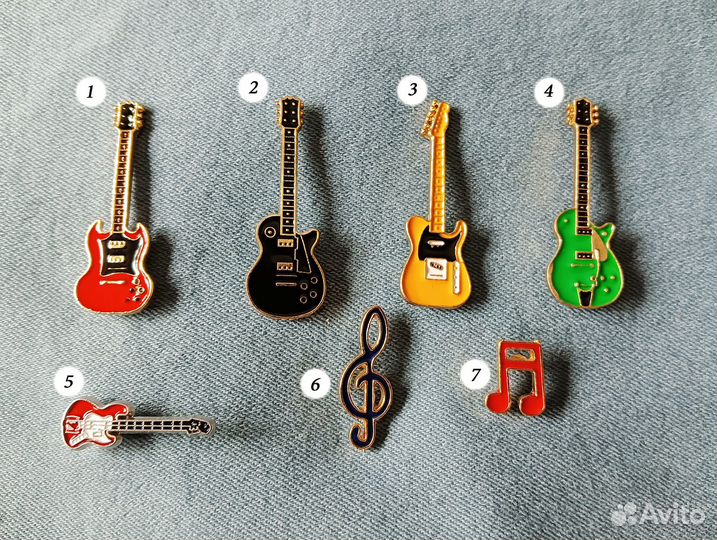 Скрипичный ключ, нота, бас-гитара, Gibson значки