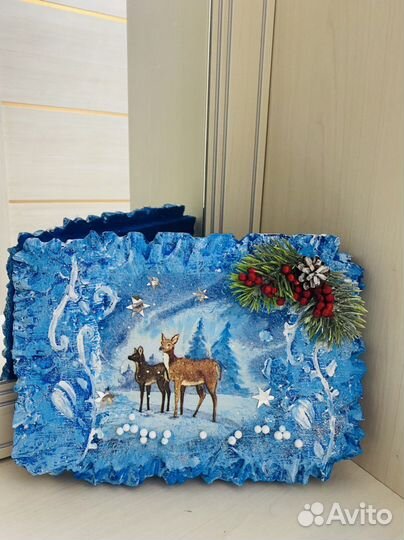 Новогодняя поделка панно