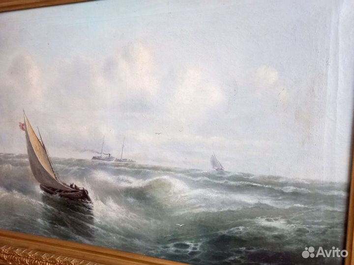 Картина морской пейзаж 1896 год Collianos 120/84см