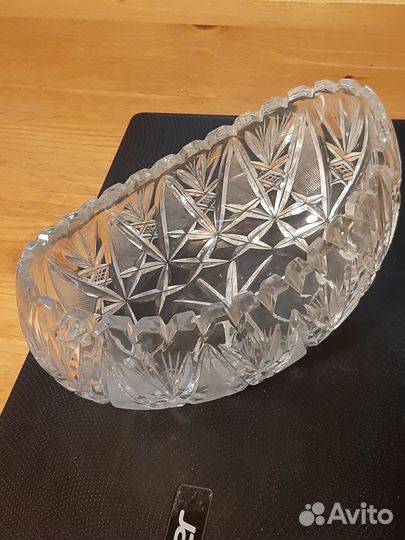 Ваза хрустальная ладья гдр