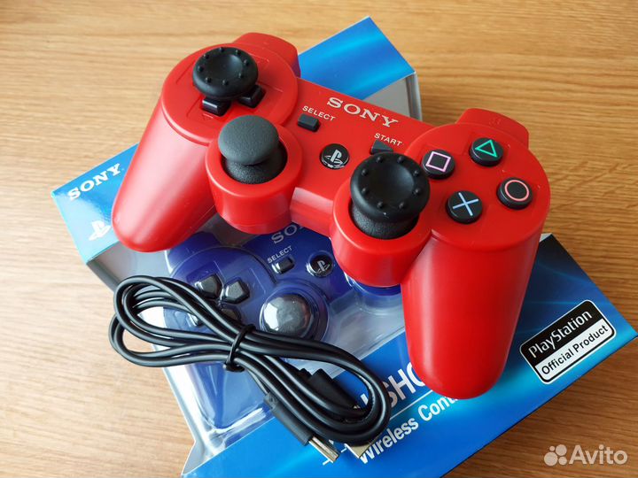 Джойстик для PS3 + насадки + кабель