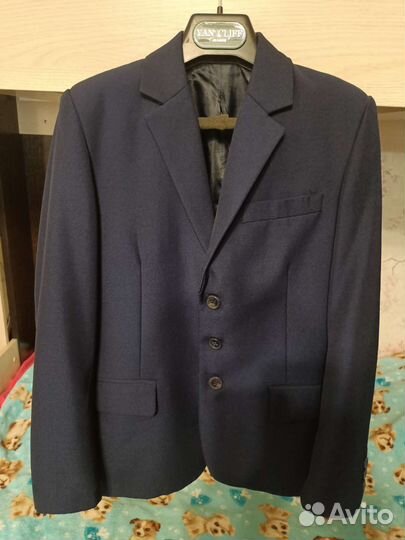 Пиджак школьный и жилет для мальчика синий