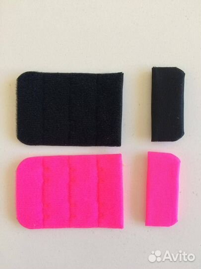 Крючки и петли 38мм неоновый розовый, чёрный