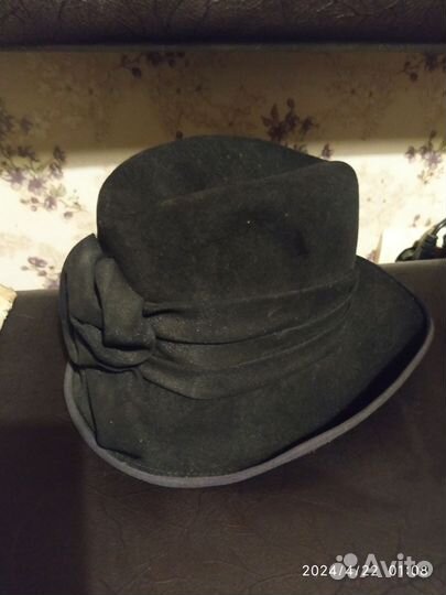 Шляпа фетровая женская темно-синяя