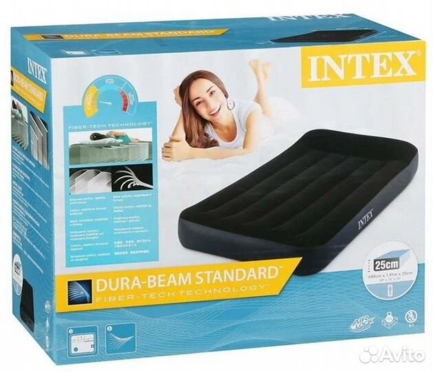 Intex 64146 Матрас надувной 99х191х25 см (220V)
