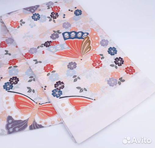 Оби Фукуро с металлизированной вышивкой, шёлк