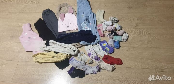 Большой пакет вещей на девочку и пакет обуви