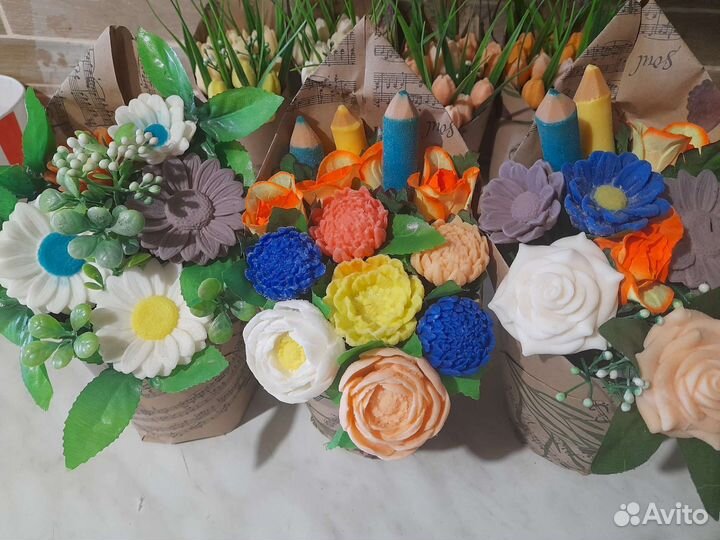 Тюльпаны из мыла,зефира,шоколада