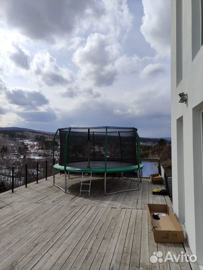 Батут премиум 14FT с внутренней сеткой и лестницей