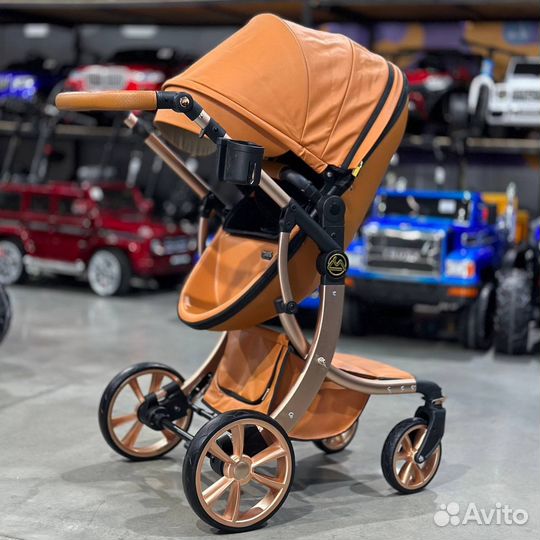 Коляска 3 в 1 luxmom 608-2 коричневый