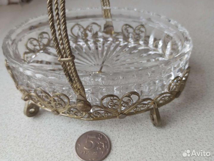 Сахарница конфетница скань мельхиор СССР