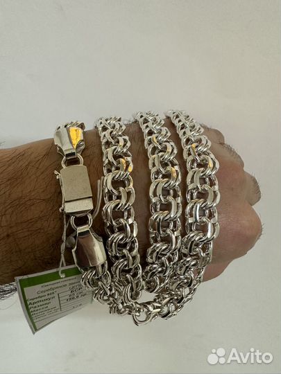 Мужская серебряная цепь 159гр 65см