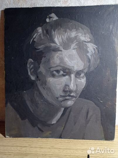 Женский портрет №4. Картон, масло, размер 21 х 25