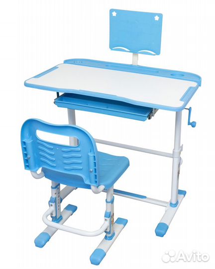 Растущая парта + Стул +LED лампа + Подставка книг