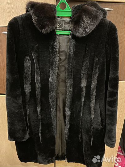 Шуба женская мутон-норка 42-44 натуральная