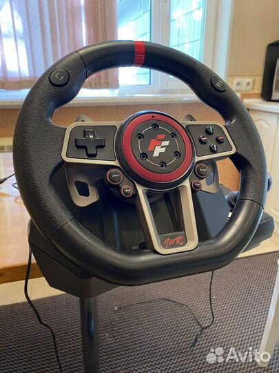 Игровой руль с коробкой передач и педалями для пк