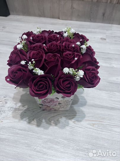 Букет из мыльных роз