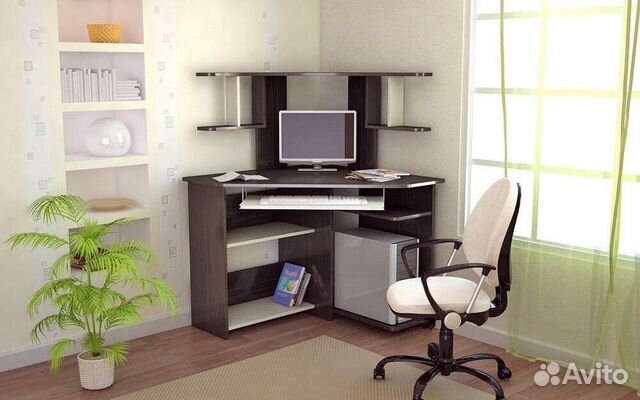 Компьютерный стол угловой с надстройкой