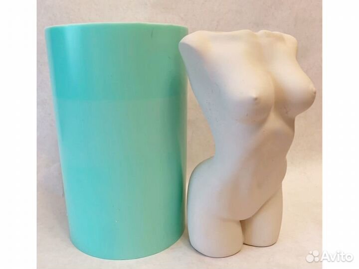 Силиконовая форма женский торс кашпо молд