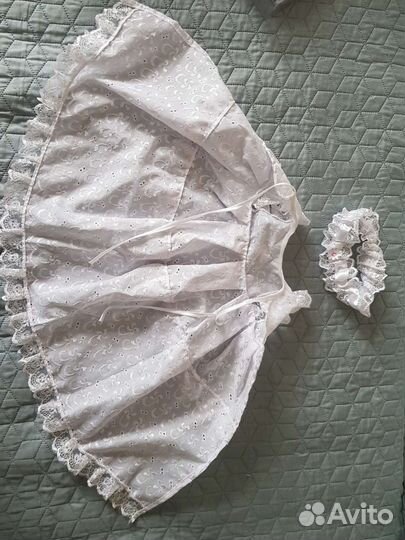 Крестильный набор для девочки 0-6 мес