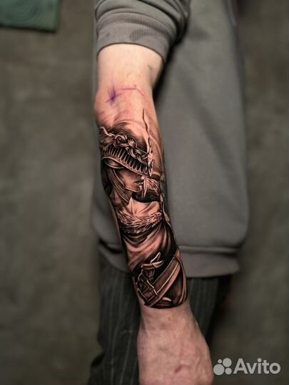 Тату рукав, татировка, тату мастер