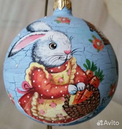 Елочная игрушка шар кракле Ариель