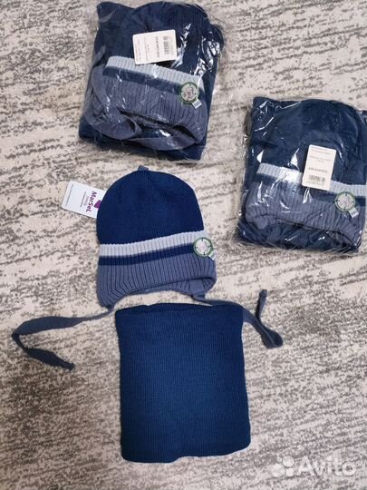 Шапка и снуд для мальчика новый комплект