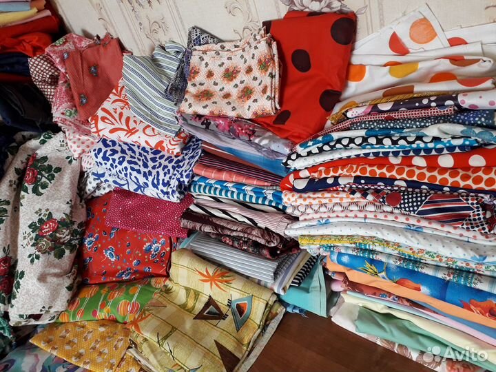 Отрез ткани СССР джинс х.б.саржа.бязь.шелк.капрон