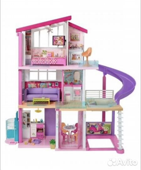 Кукольный домик для барби с мебелью с лифтом