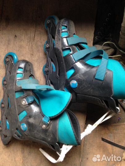 Беговые коньки для льда 1982 года и ролики