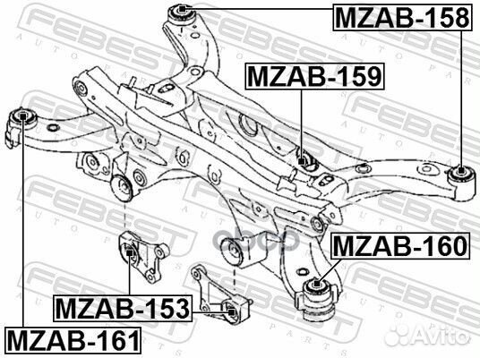 Сайлентблок задней балки mzab159 Febest