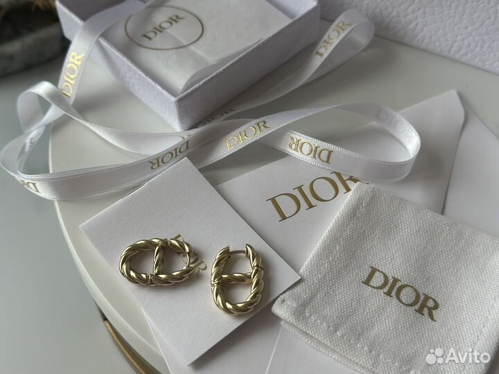 Серьги dior оригинал новые комплект бутика