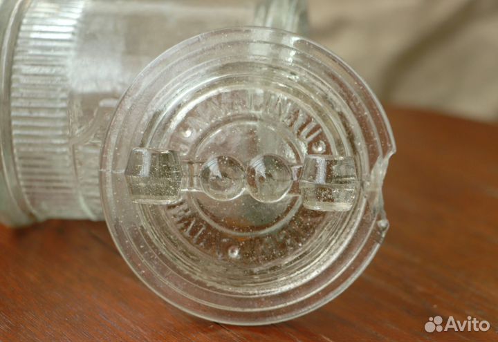 Антикварная банка стекло, 19 век, dente bordeaux