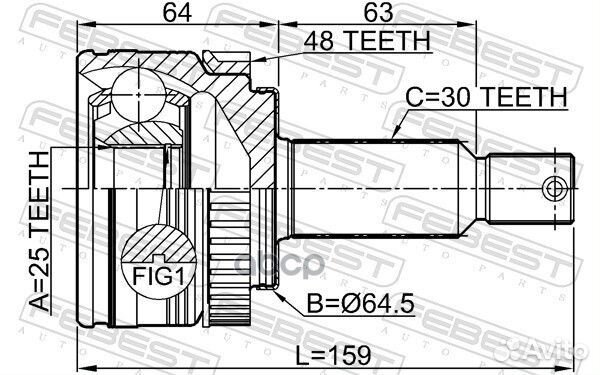 Шрус наружный 25X64.5X30 1210IX35MTA48 Febest