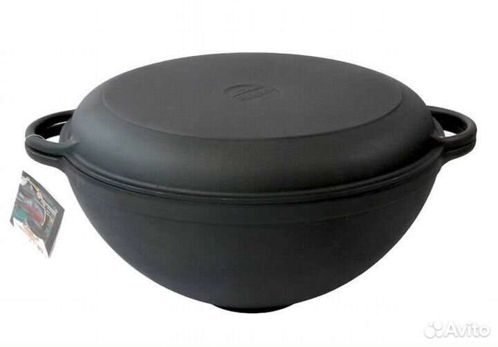 Казан чугунный WOK 5,5 л.,с чуг. крышк- сковородой