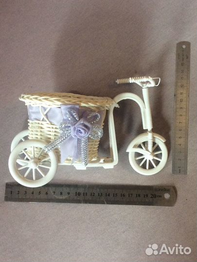 Кашпо велосипед новое пластик